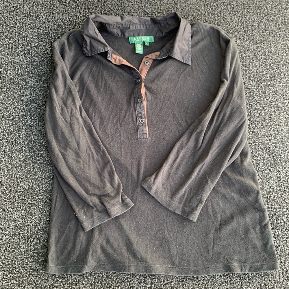 Womens Long Sleeve Buttondown Shirt Ralph Lauren Size Large Like New!